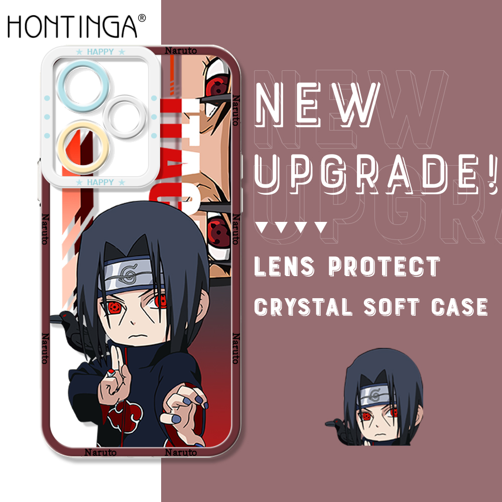 Hontinga for Infinix Hot 30 Play Back Cover Cartoon Naruto Print Crystal Phone Case Transparent TPU Soft Mobile Cover