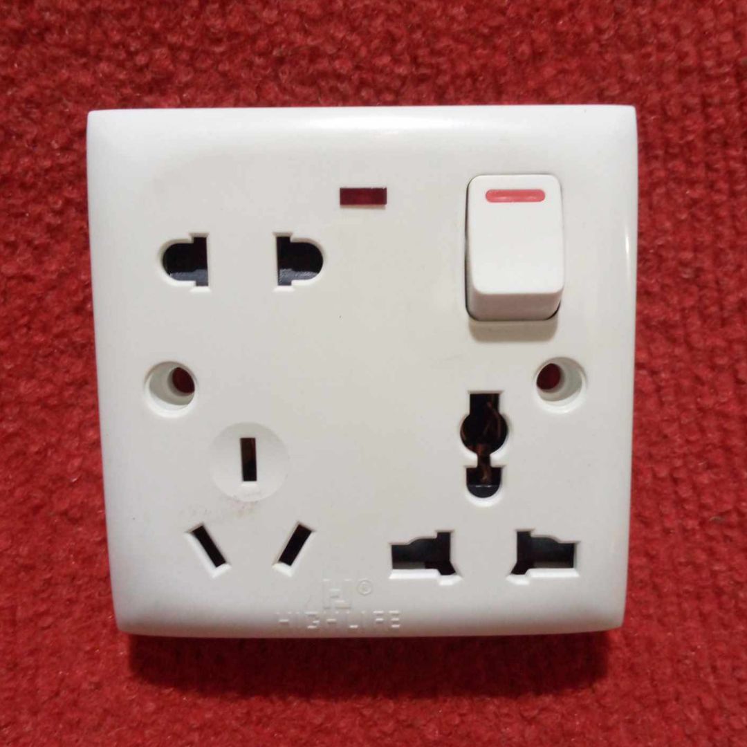 THIN PIN 8 Pin Combined Switch Board Power Switch 3Pin 2Pin Combined Socket 250V 16A 8 Pin Combined Socket  Wall Socket Gang Switch  Socket For IPS UPS Stabilizer Computer. 