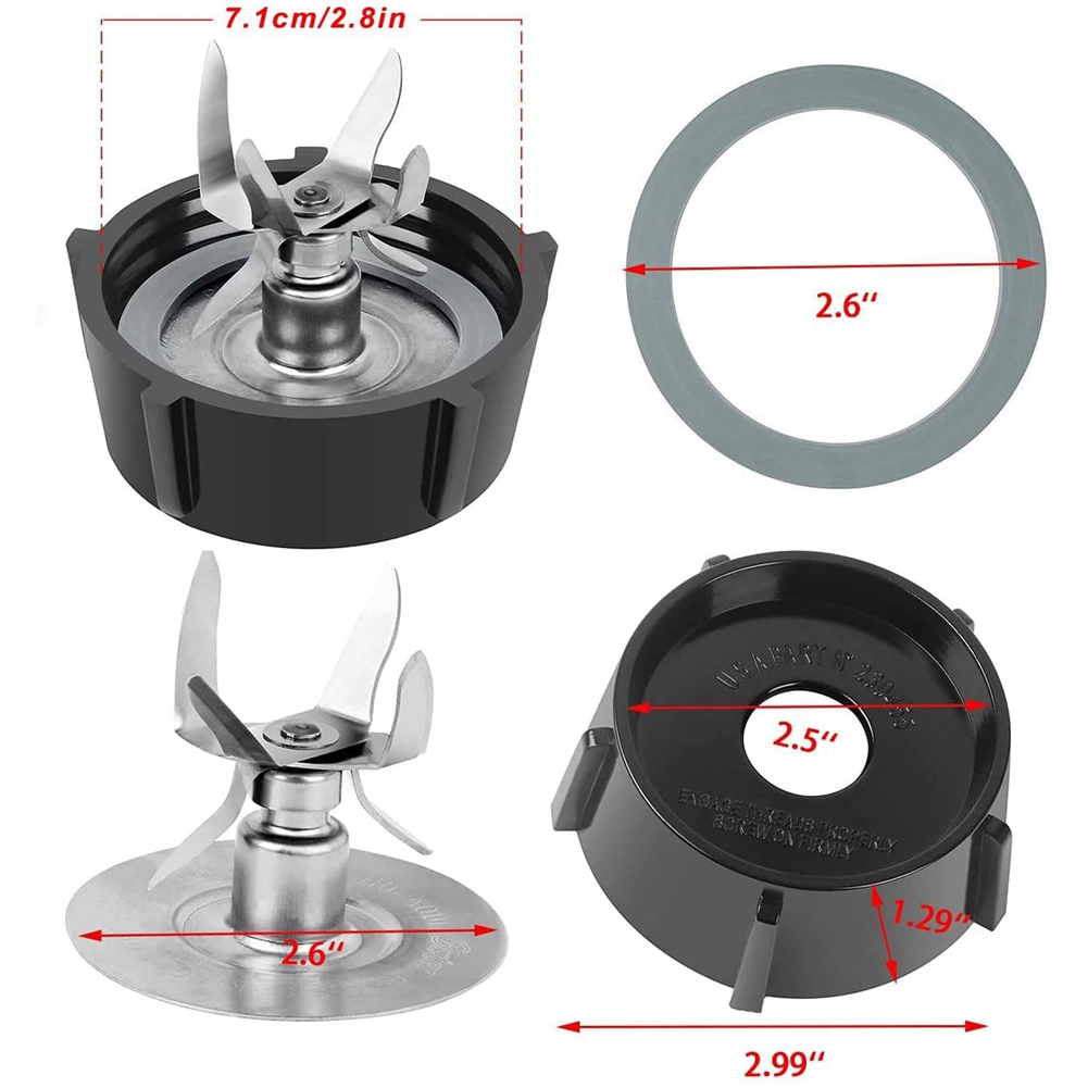 Replacement Parts for Oster Osterizer Blender Blades with 4902 Blender Jar Bottom & 6 Point Fusion Blade 4961. 