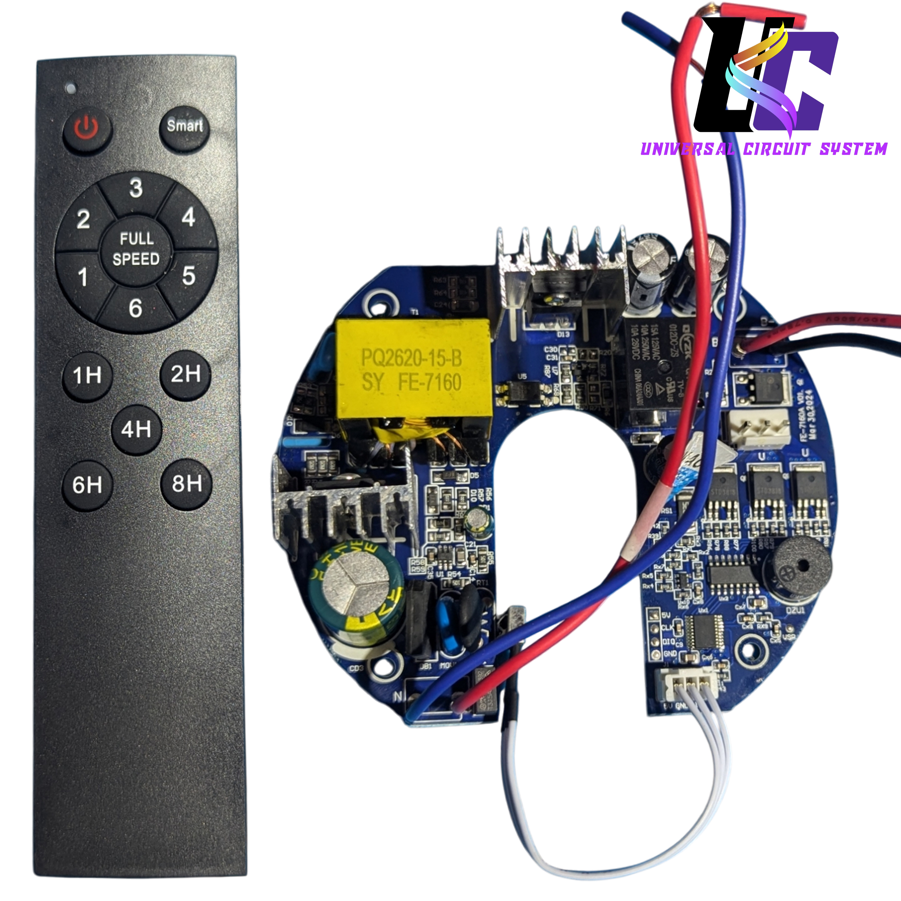 Ceiling Fan Controller PCB Circuit Board 60W AC DC Kit Remote Control bldc ceiling fan controller board. 