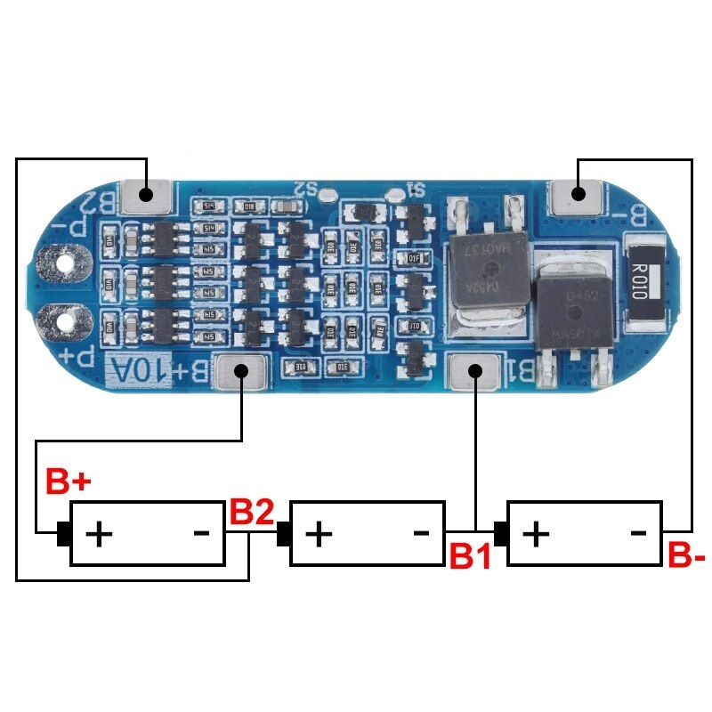 3S BMS BLUE 3S 12V 10A 18650 Lithium Battery Charger Module 11.1V 12.6V 10A Charge Discharge Current Short Circuit Protection Function Battery Management System Adapters. 