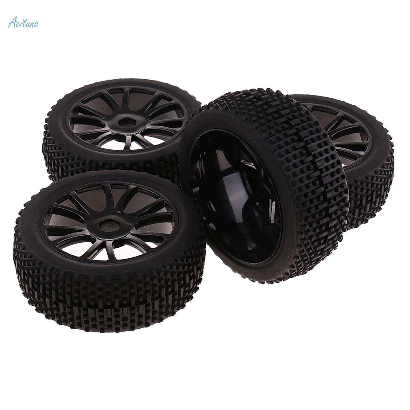 8Pieces 1/8 RC Car Tires Wheel Rims Hex for HSP HPI RC Car Parts. 