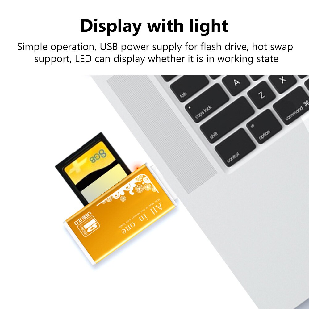 4 In 1 Micro SD Card Reader Adapter SDHC MMC USB SD Memory T-Flash M2 MS Duo USB 2.0 4 Slot Memory Card Readers Adapter Support. 