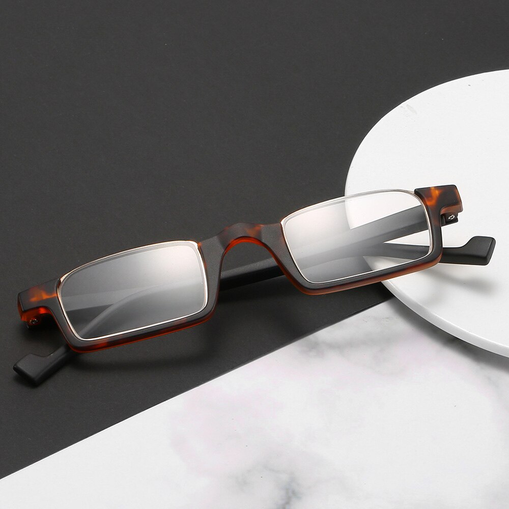 Fashion Rectangular Reading Glasses Anti Blue Half Rim Presbyopic Eyewear Inverted Magnifier Flexible Reader +100 +250 +300 +350. 