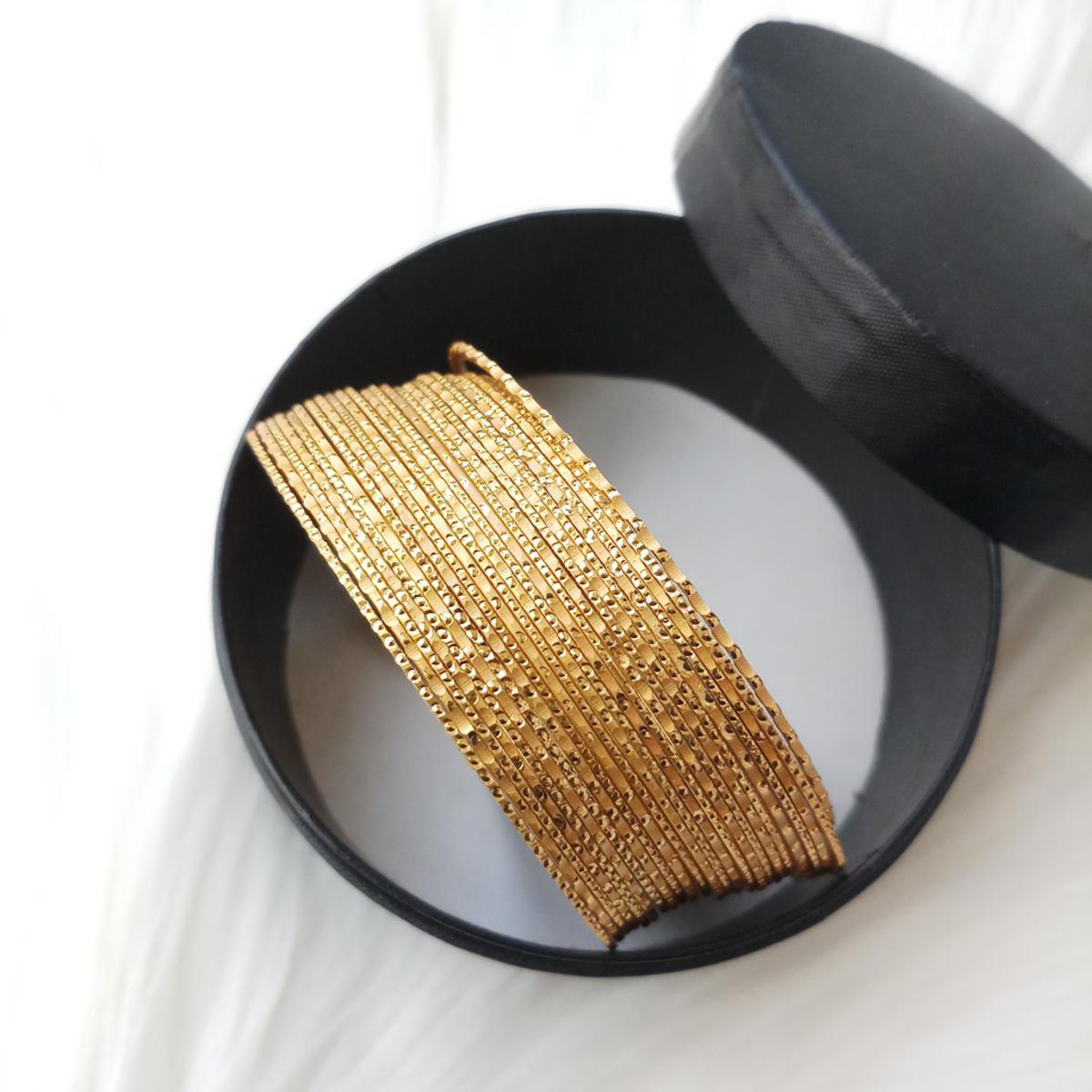 City Gold Bangles/ Gold Plated Bangles For Women (Imported) 24 Pieces - M-GP6170- Bangles - Bangles For Women - চুড়ি