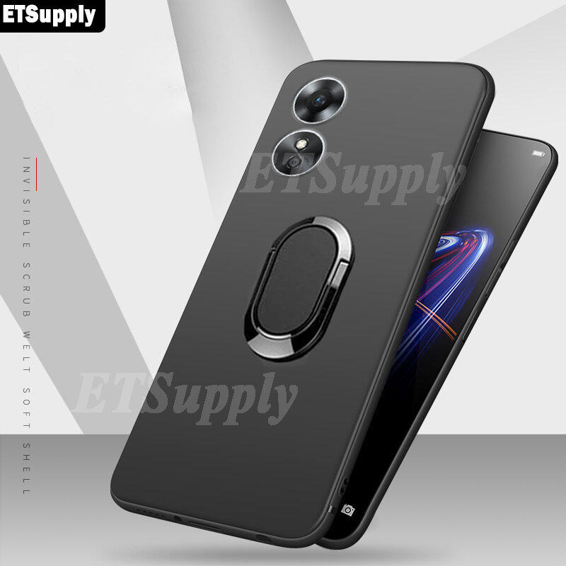 Shockproof Soft Case for OPPO A17K A17 Car Holder Stand Bracket Casing Finger Ring Phone Cover for OPPO A17K A17