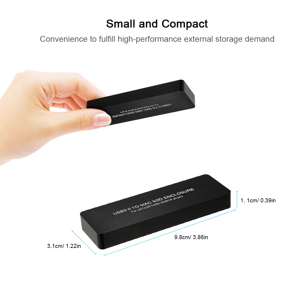 SSD Enclosure USB 3.0 to Hard Drive Enclosure SSD Reader Replacement for Macbook Air Pro Retina 2013 2014 2015 2016. 