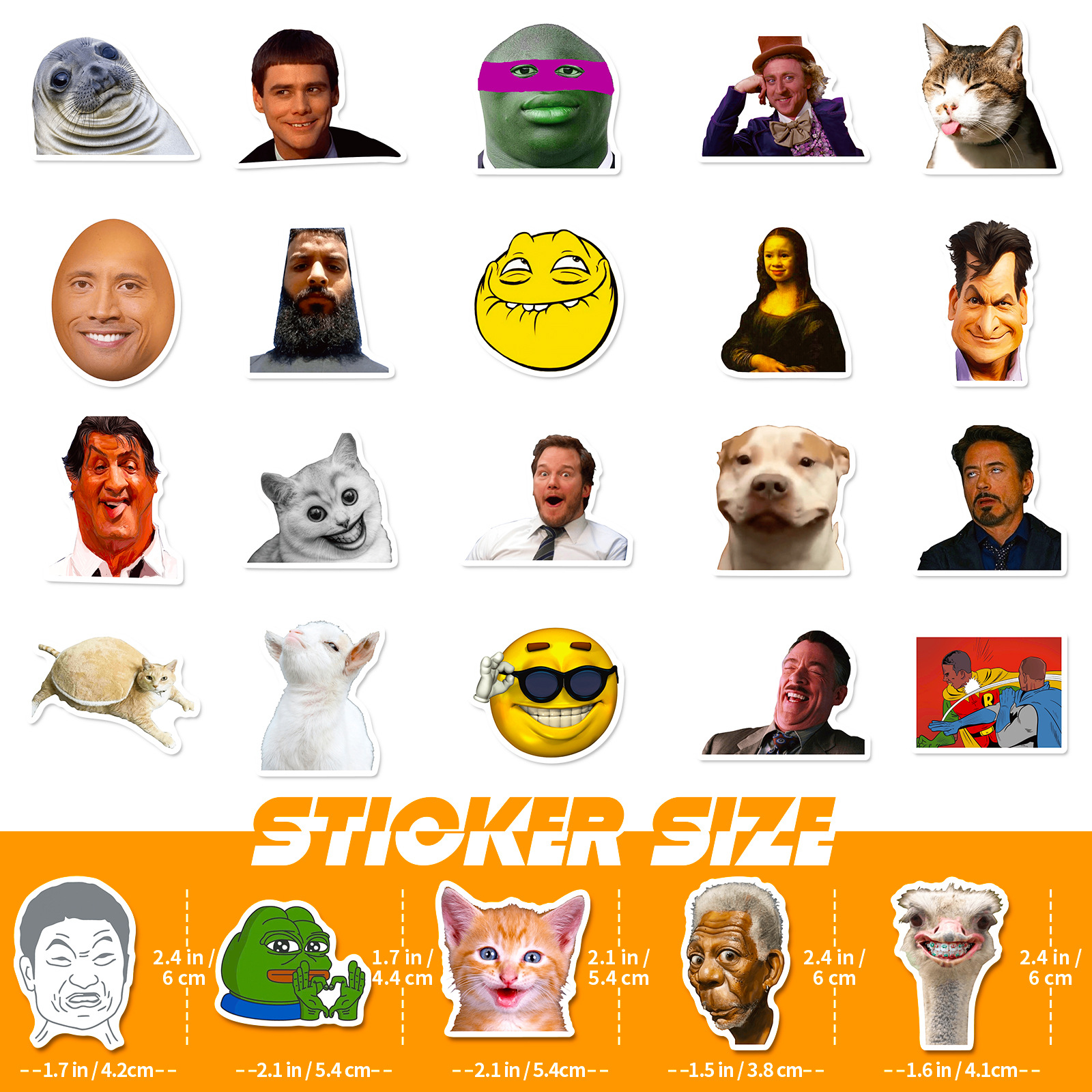 50 Zhang Disgusting Facial Expression Bag Stickers New Emoji Graffiti Stickers Funny Character Facial Expression Bag Stickers. 