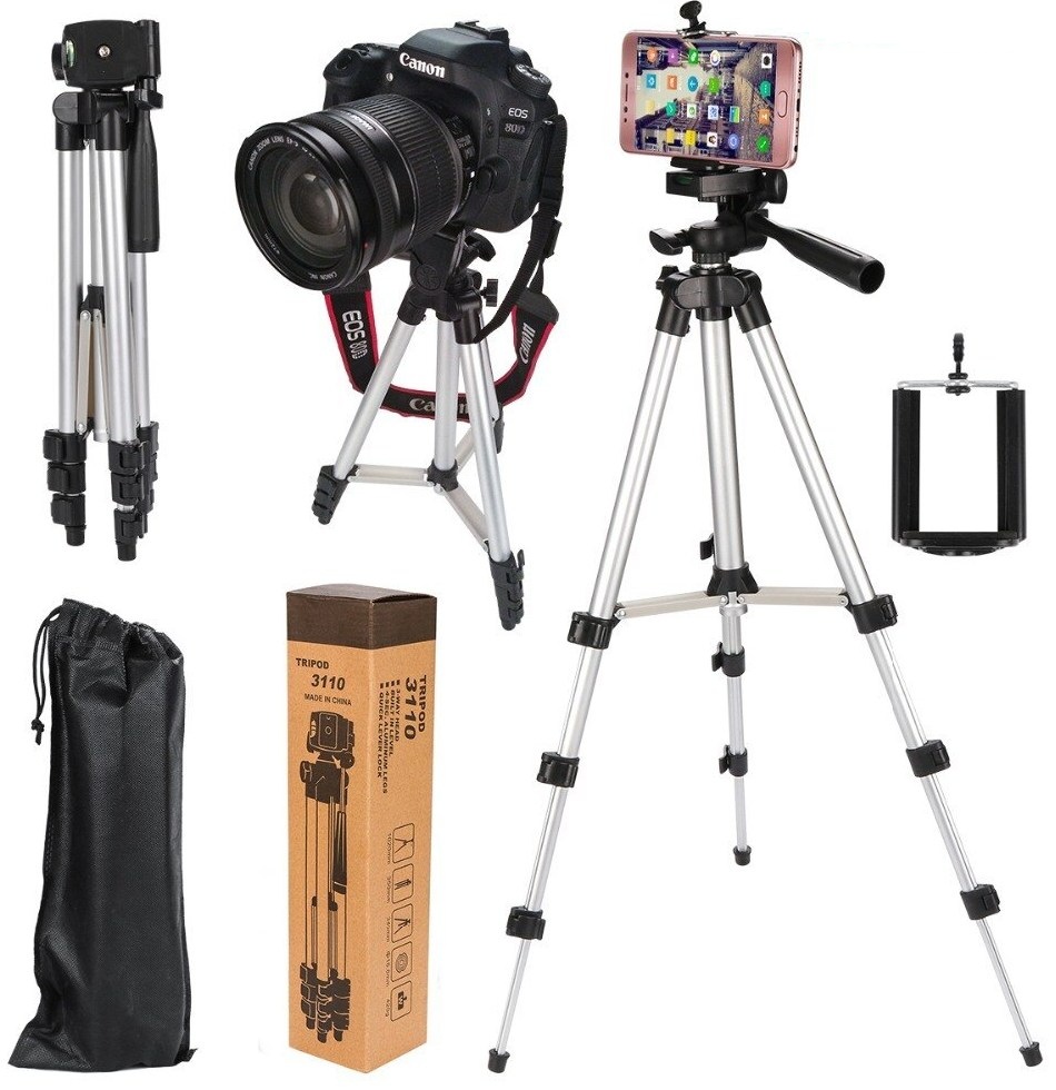 Adjustable 3110 Phone Tripod Stand Holder Clip Set for iPhone X 7 DSLR Camera Cellphone Tripod Para Movil With Remote. 