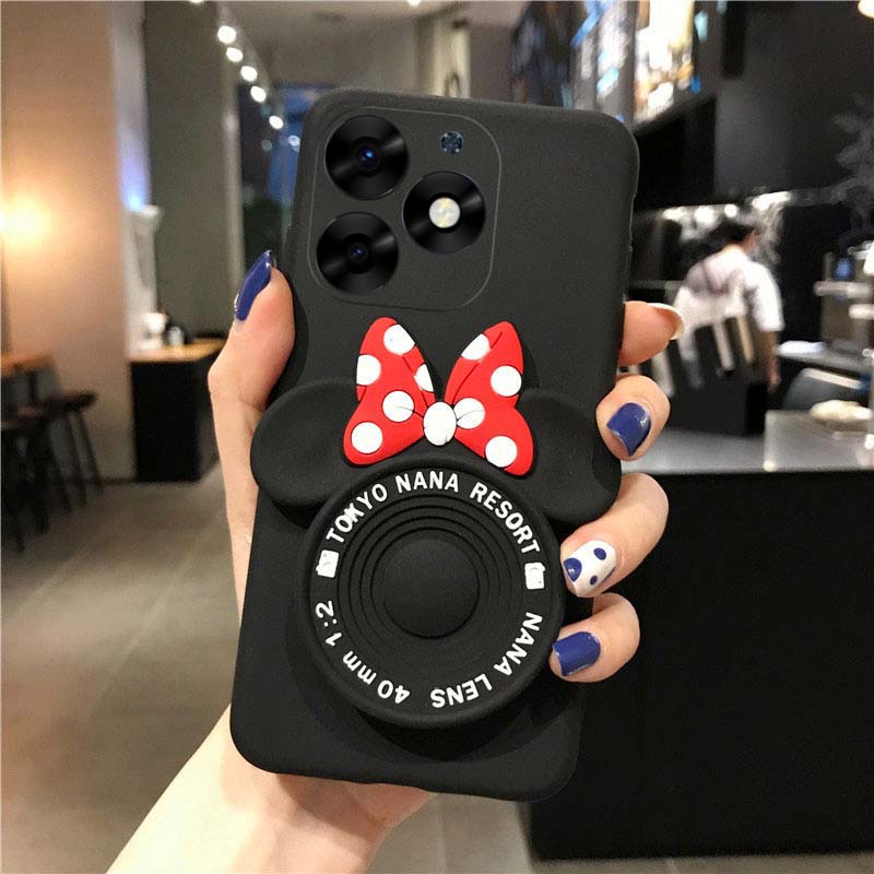 New Phone Case For Itel A70 Cover Makeup Mirror Soft Cute Cartoon Bracket Soft Silicone Anti Drop for Itel A70 Case. 