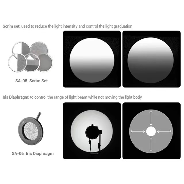 Godox S30 S60 Focusing LED Light Accessories Projection Lens SA-P GOBO Set SA-09 Color Gels Kit SA-11 Softbox SA-30 Photography. 
