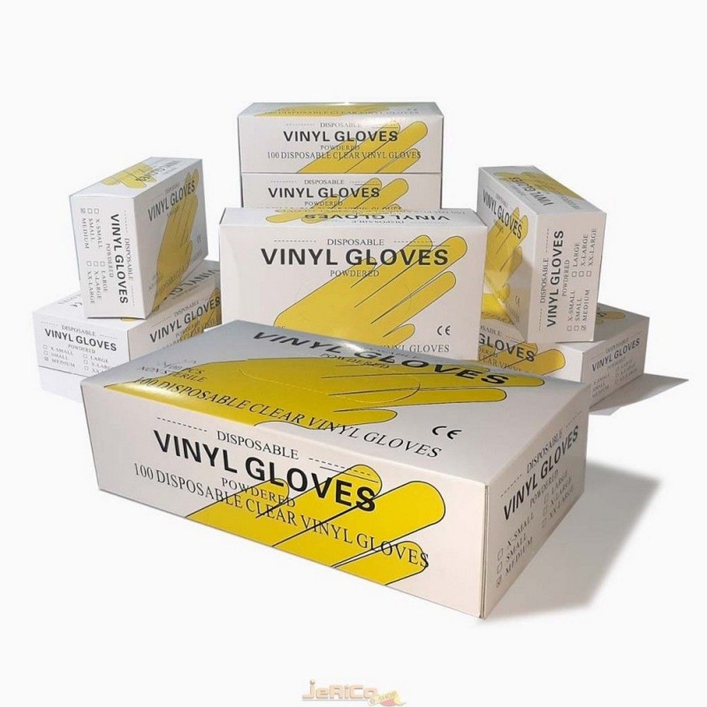 Vinyl Hand Gloves One Time Gloves Powder Free - Best Quality 100 Pcs. 
