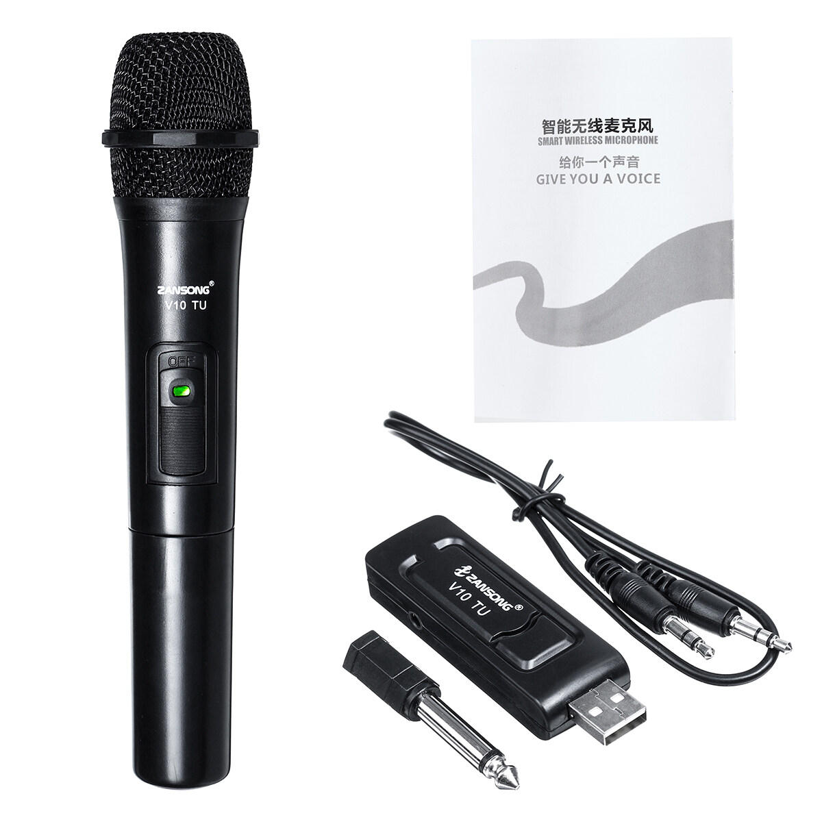 VHF Wireless Studio Microphone Handheld Mic Karaoke System with Receiver. 