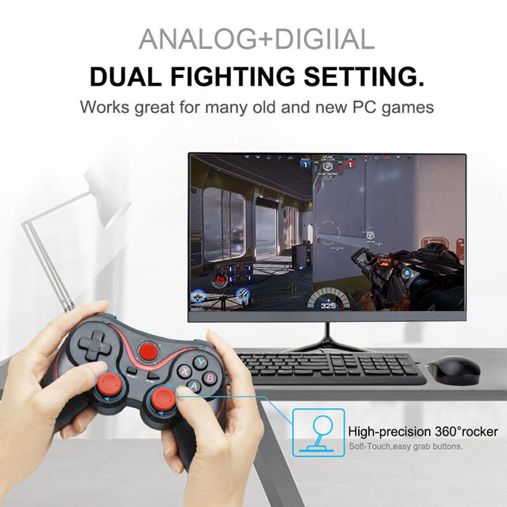 SRIWEN Wireless Android Gamepad T3 X3 Wireless Joystick Game Controller Bluetooth BT3.0 Joystick for Mobile Phone PC TV Holder. 