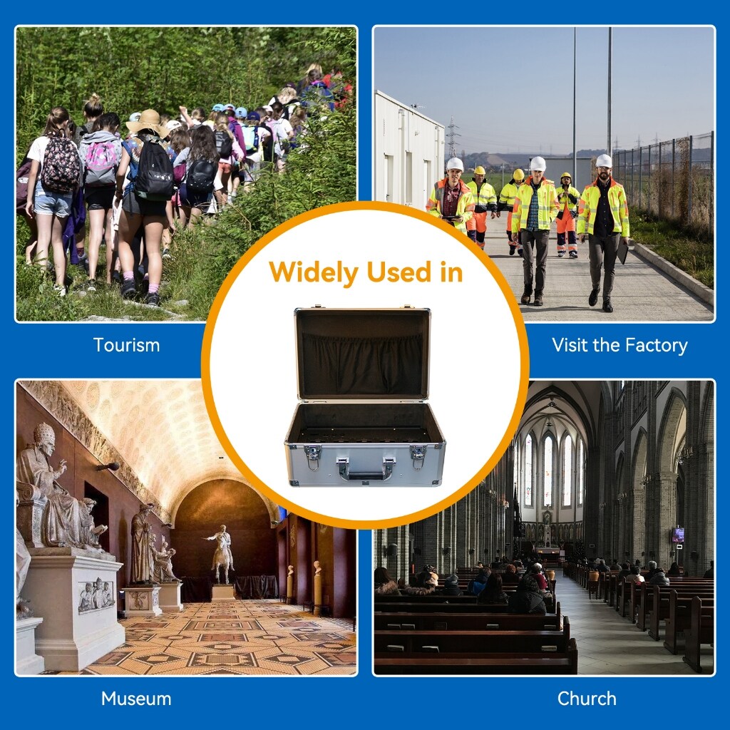 Retekess TT 020 Portable 30-Slot Charge Case Storage Box for TT116 Wireless Tour Guide System. 