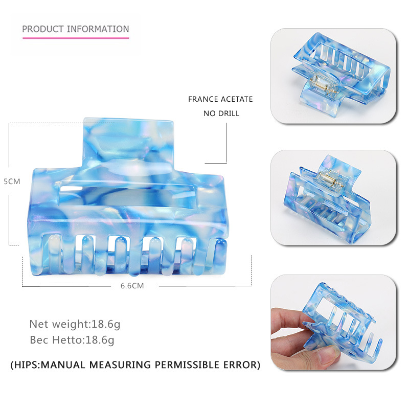 New Korea Dongdaemun ins style acetic acid sheet hairpin headdress girl simple hair square hairpin