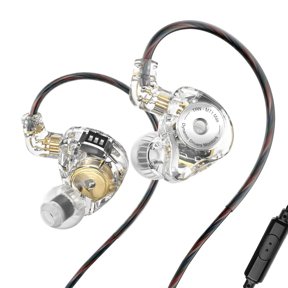 TRN MT1 MAX In-Ear Earphone Dual Magnet Dynamic Driver Wired with Tuning Switch Cancelling HIFI Earbuds Bass Headset MT4 BT20XS. 