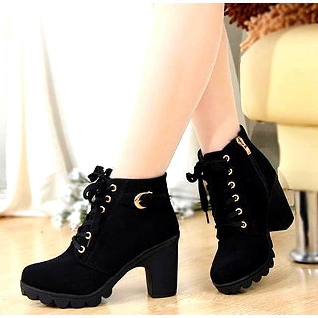 {MYE MART} Korean fashion boots Shoe for women ladies ankle Pointed Toe Short Boots Casual box Heels Shoes
