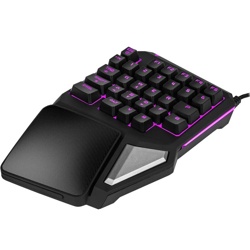 Left Hand Programmable Keys T9 Pro wired keypad Single Handed Game keyboard one hand Ergonomic Gaming Keypad For PUBG PC Laptop. 