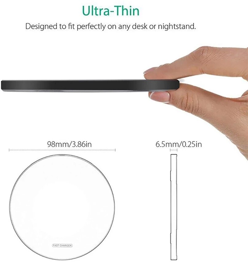 15W Wireless Charger USB C Fast Charging Pad Quick Charge QC 3.0 For iPhone 14 13 12 11 XS XR X 8 Samsung S22 S21 S20 S9 S10 S8. 