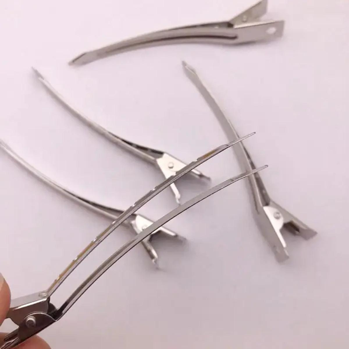 12pcs Metal Alligator Clip Duck Bill Hair Clips Curl Clips Sectioning Clips. 