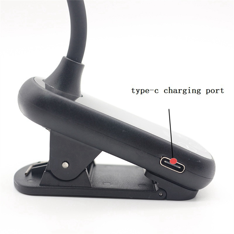 LED Clip on Book Light Portable Reading Light Book Lamp 3 Colors 8 Brightness USB Rechargeable Light Mini Desk Lamp. 