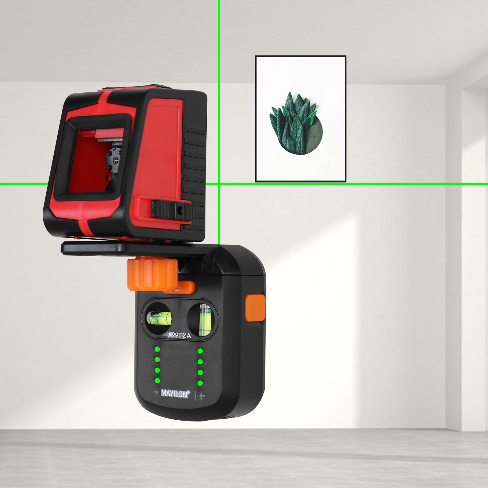 KOGEEK MAYILON Electric Drilling Dust Collector  La-ser Level 2 In 1 Functions Household Wall Electric Suction Vacuum Drilling Dust Collector Dust Cleaning Suction Tools with  La-ser Level Function 5KG Load Capacity Bracket. 
