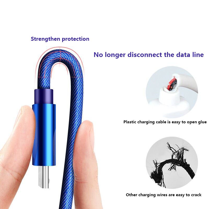 【happy one】Micro USB Denim Cable Fast Charging Cord Xiaomi Redmi 4X Note 5 Pro Samsung S6 S7 Android Mobile Data Charger Wire. 