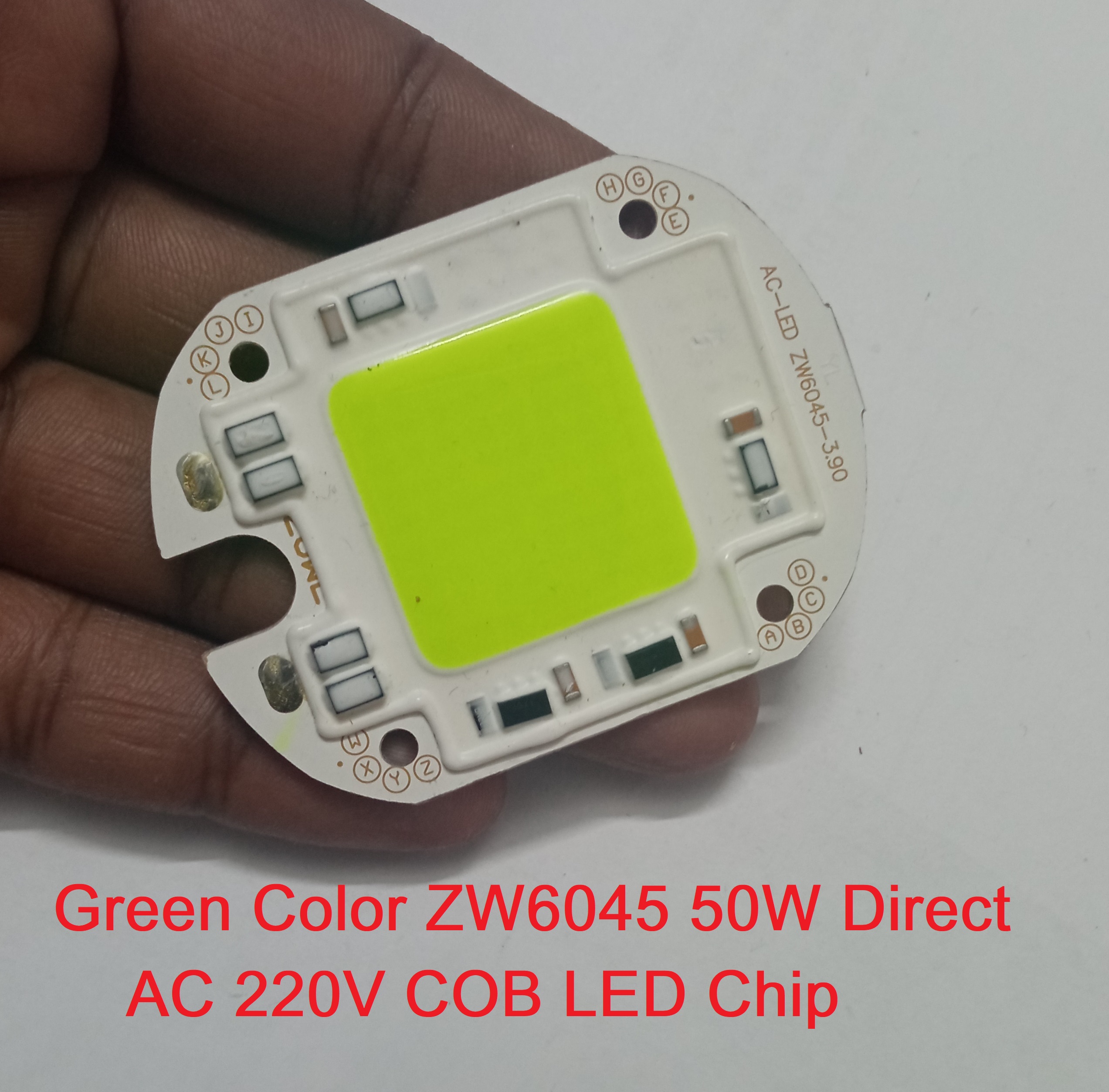 GREEN Color ZW6045 50W Direct AC 220V 50W Size 60x45mm COB SMD LED Light Chip Green COB LED Light 220V COB LED Light 50W COB Light COB LED Chip 220V COB LED Chip 50W Light Bulbs. 