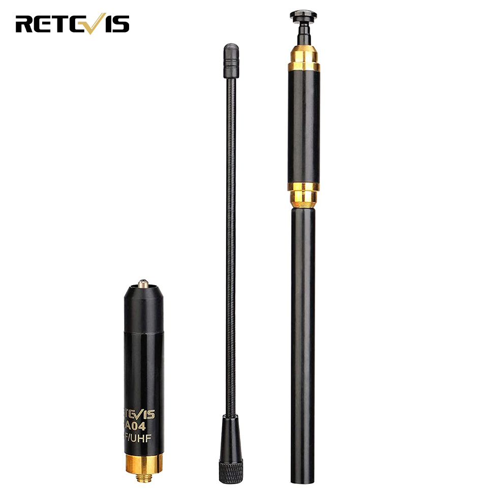 Retevis 2 Way Radios Antenna Telescopic SMA-F UHF VHF 144/430MHz Handheld Antenna for Retevis H-777 RT29 BAOFENG UV-5R 888s  (1 Pack)