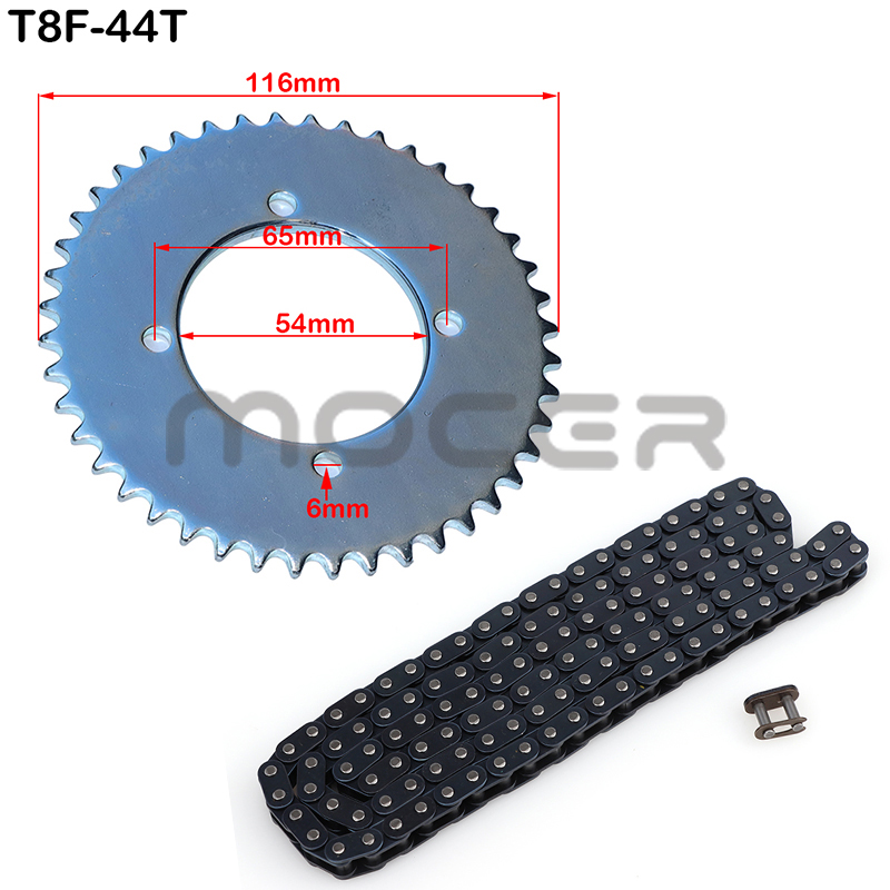47cc 49cc T8F Chain 136 Links and 38T 44T 54T 58T 64T 74T Teeth Sprocket Kits For Mini Moto Atv Quad 2 Stroke Engine Parts. 