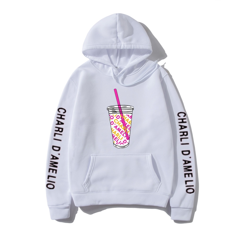Harajuku Ice Coffee Splatter Hoodies Sweatshirts Men and Women oversized hoodie Charli DAmelio Pullover Unisex Costume Tracksuit. 