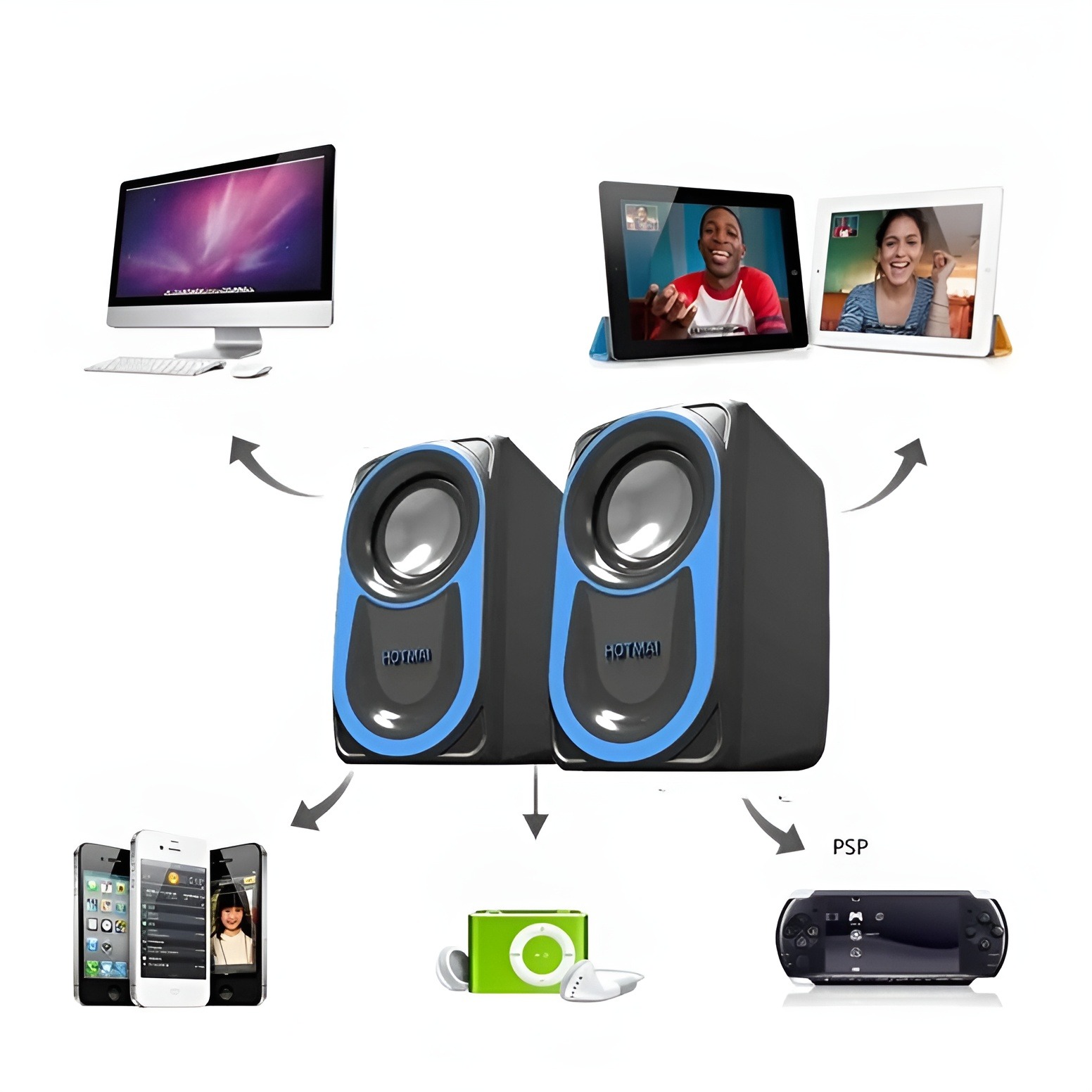 HOTMAI HN-88 Multimedia Speaker 2.0 - Multicolor. 