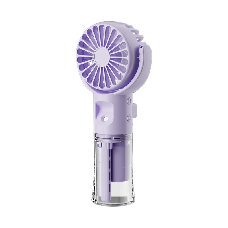 F4 Handheld Misting Fan Humidifying Misting Fan Hanging Neck Fan Folding Mini Handheld Fan White. 