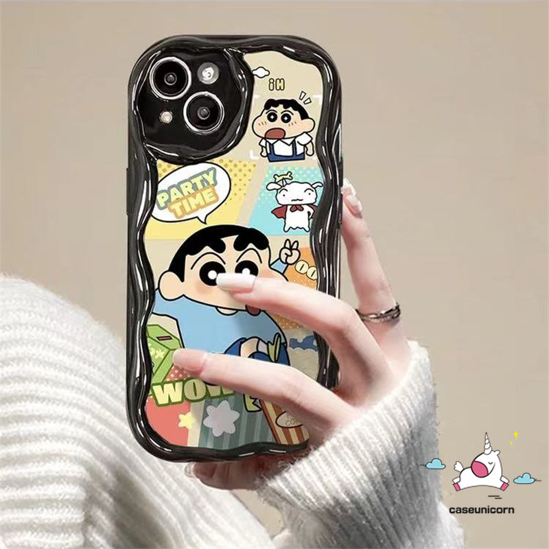 Cute Crocodile Crayon Shin-Chan Lotso Doodle Phone Case Compatible for IPhone 15ProMax 15 11 14 13 12 Pro Max X 7 8 Plus XR XS Max Cartoon 3D Wavy Curved Edge Soft Cover. 