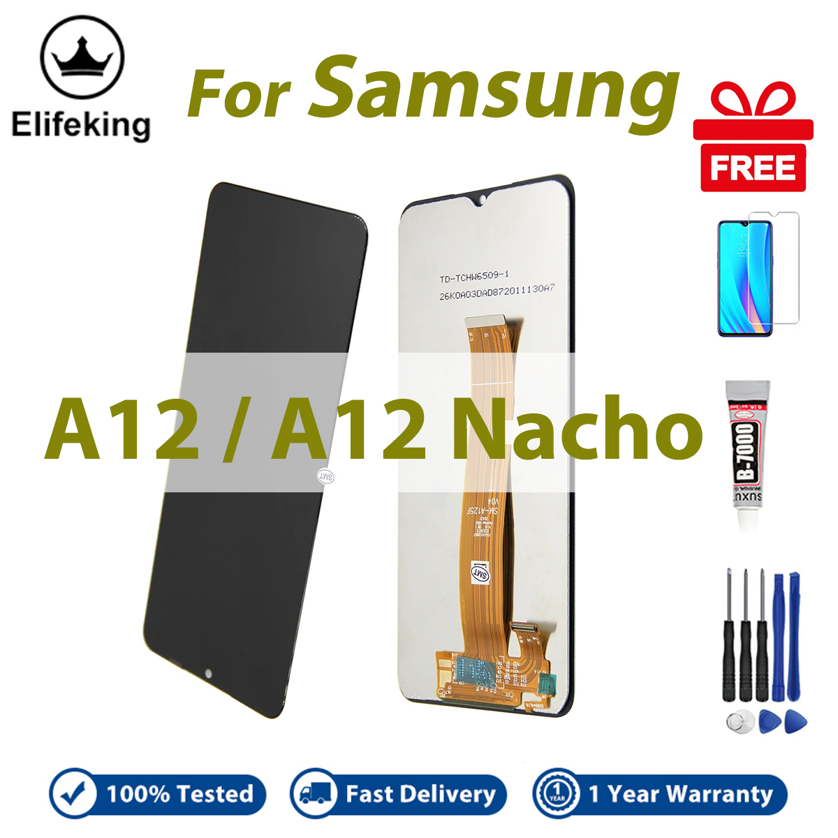 LCD No Frame For Samsung Galaxy A12 A125 A12 Nacho A127 Display Touch Screen Digitizer Assembly Replacement Parts