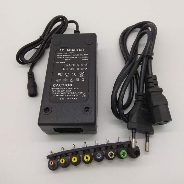 Universal Laptop AC/DC Charger Adapter - Black 96W Universal AC/DC Car and Airplane power charger Adapter 8 tips for laptop EU. 