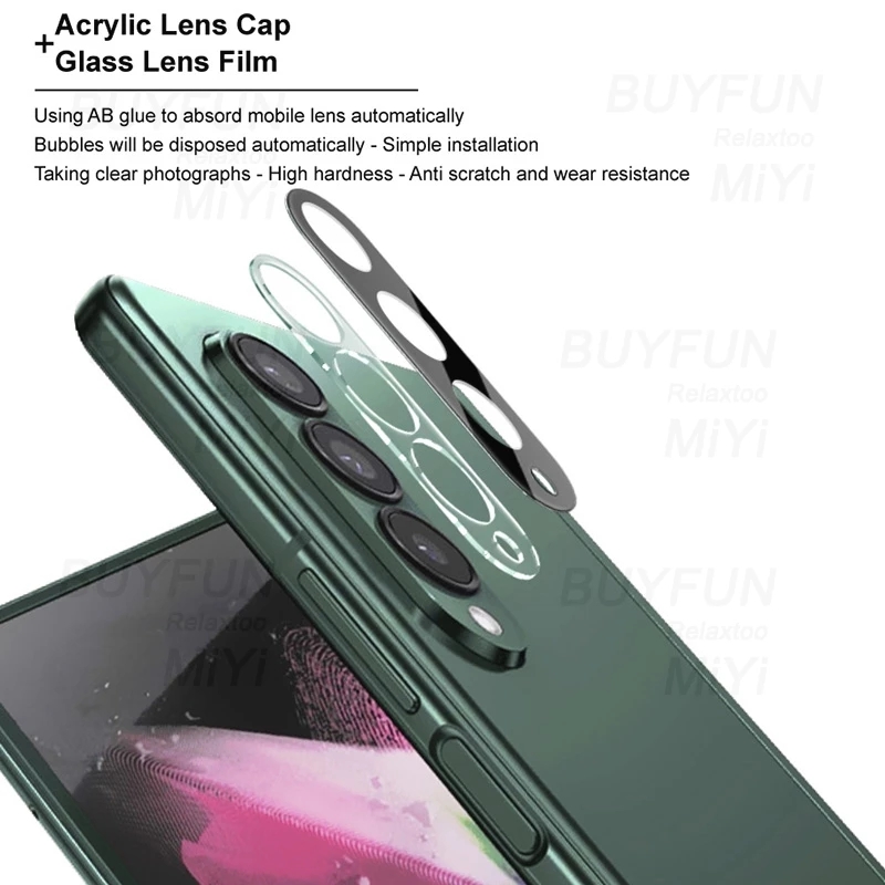 3D Curved HD Full Coverage Tempered Glass Camera Lens Protector for Samsung Galaxy Z Fold 3 5G Fold3. 