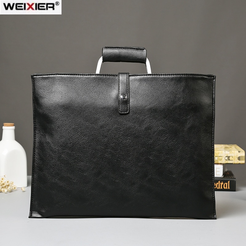 Men's Brand Designer Briefcase Crazy horse PU Leather Handbags Business