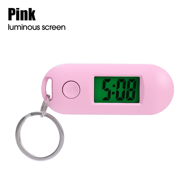 Small Lightweight Portable Practical Simple Pocket Digital Clock Luminous Silent ABS Keychain Backpack Buckle Electronic Clock Work Study Exam Supplies. 