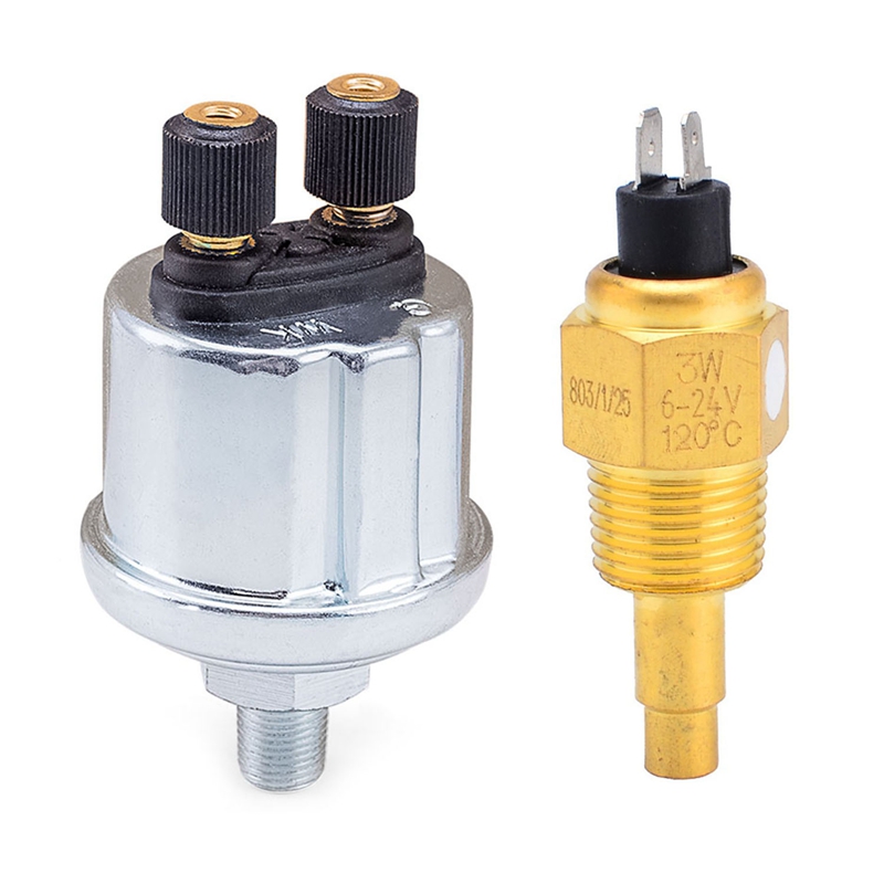 1pcs Vdo 1/2 Npt 21mm Thread Engine Oil Temperature Sensor Water Temperature Sensor & 1pcs Universal Vdo Oil Pressure Sensor 0 to 10 Bars 1/8 Npt Generator Part 10mm. 