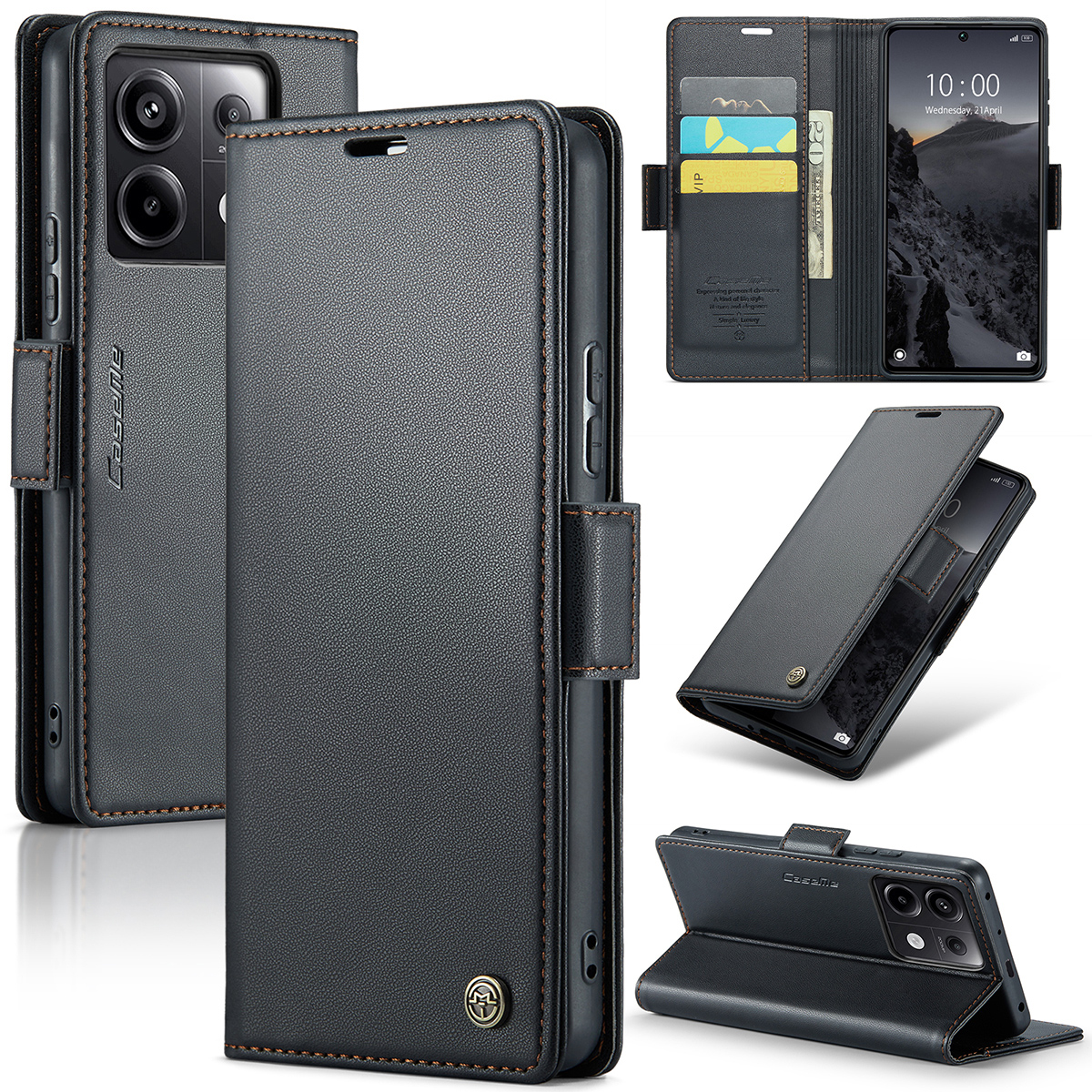 CaseMe Wallet Case For XiaoMi Redmi Note 13 Pro Plus 5G ID Card Slot Flip Cover - View #6