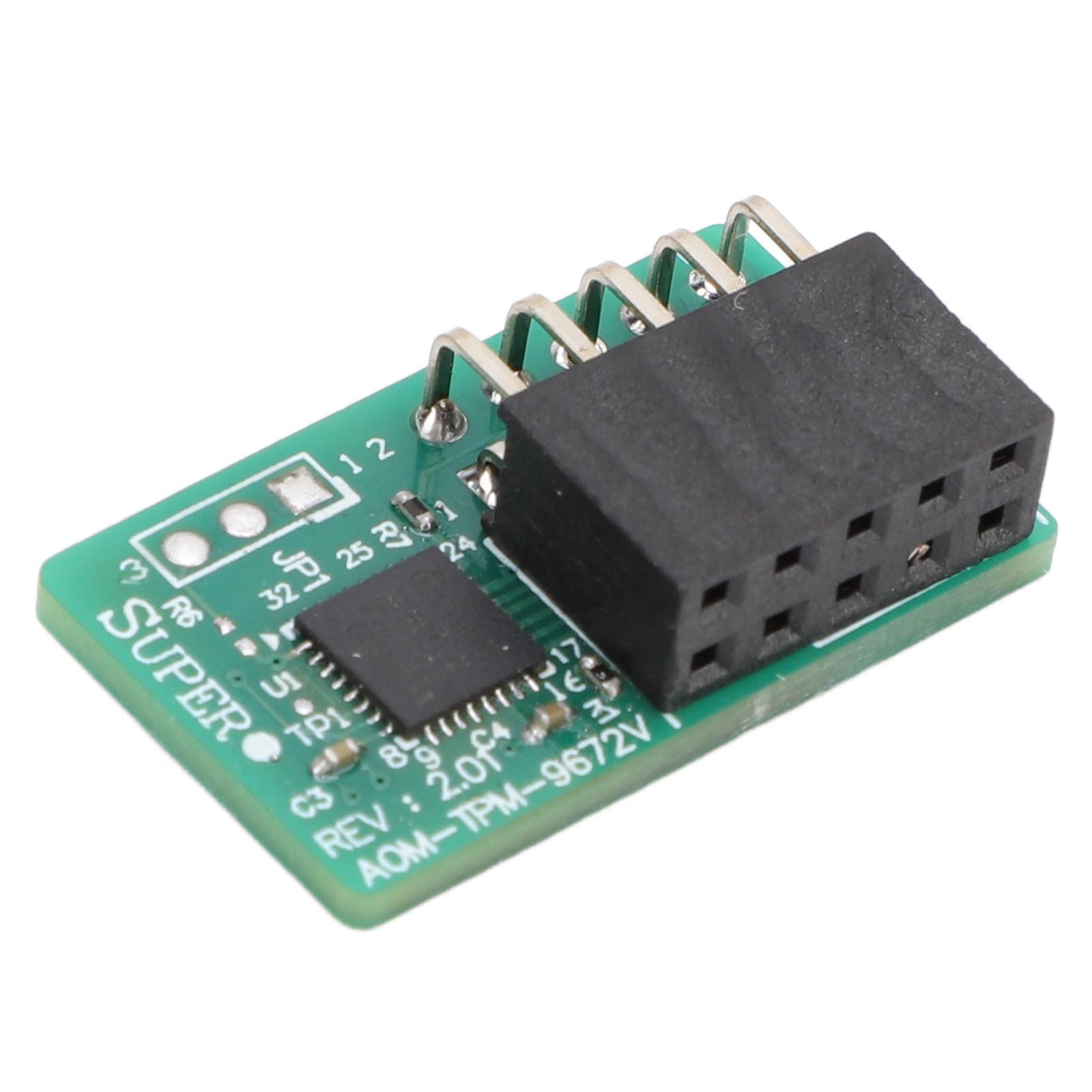 TPM 2.0 Module Trusted Platform Vertical 10Pin SPI TPM 2.0 Module for SuperMicro AOM TPM 9672V Motherboard 10pin TPM Header