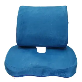 Memory Foam Seat Cushion Lumbar Back Support Orthoped Car Office