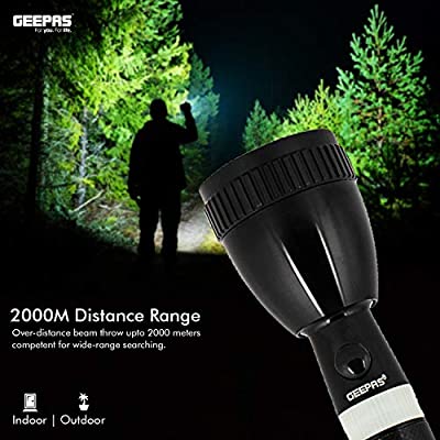 Geepas GFL3803 Dubai made Rechargeable LED Flashlight Lifetime warrenty. 