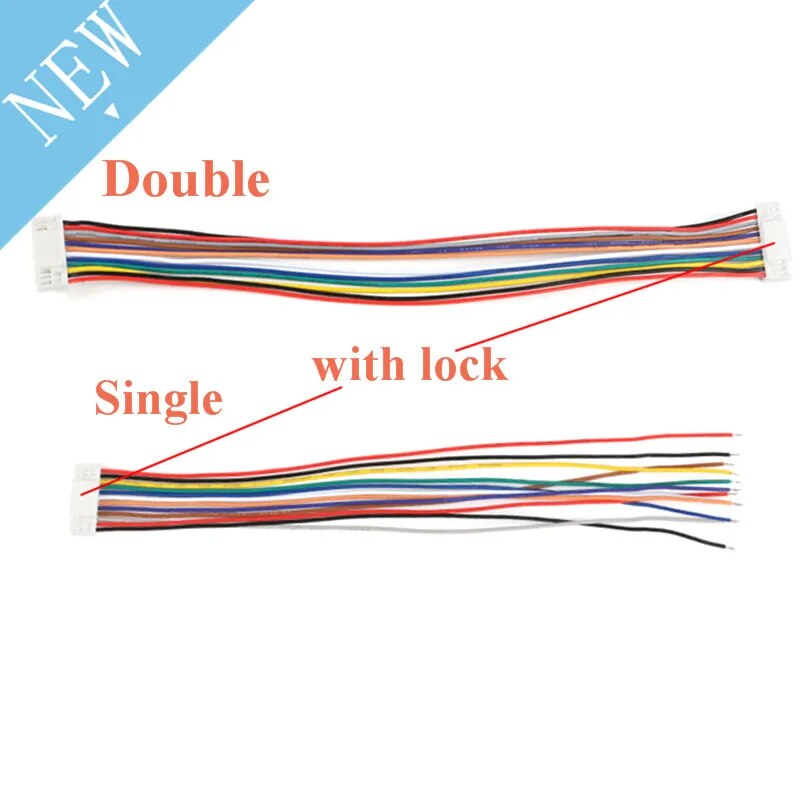 5pcs GH1.25 Single Double Head 1.25mm Pitch 2P 3P 4P 5P 6P 7P 8P 9P 10P 12P 15CM 150MM JST GH Terminal Wire Cable Connector. 