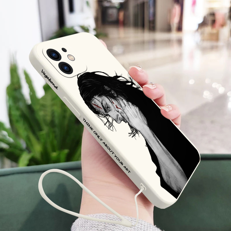 Vagabond Manga Phone Case For iPhone 15 14 13 12 11 Pro Max Minrelaxi X XR XS MAX SE20 8 7 6 6S Plus Silicone Cases with Hand Strap. 