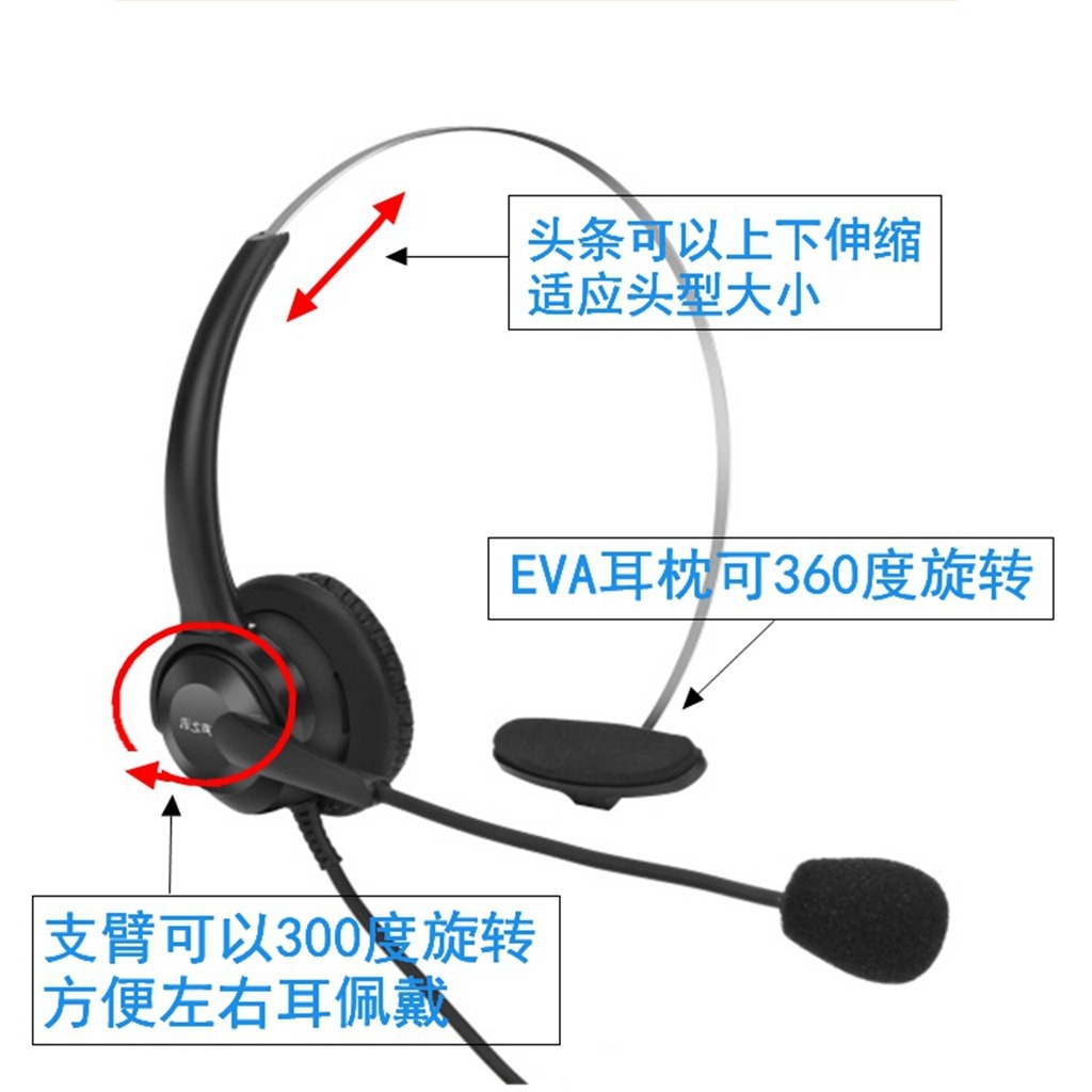 The new head-mounted operator, agent telephone, crystal head, telemarketing headset, operator, outbound call, customer service call. 