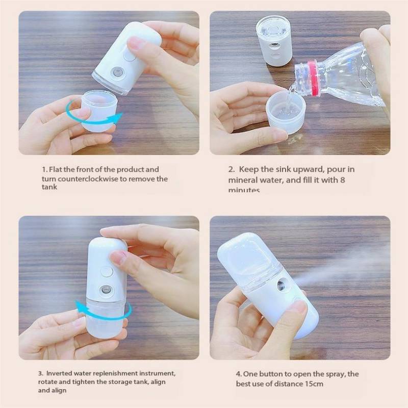 White Hydration Meter Nano Spray Hydration Meter Face Hydration Disinfectant Machine Humidifier Small Steam Face Home Use. 