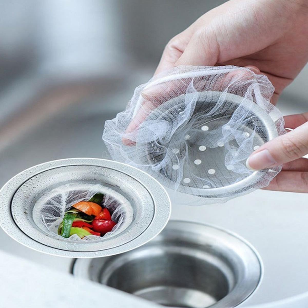 30/100pcs Disposable Kitchen Sink Filters Sewer Drain Anti-blocking Garbage Bags Pool Leak Mesh Strainer Garbage Net Rubbish Bag